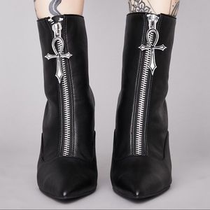 Widow Unholy Devotion Ankle Booties